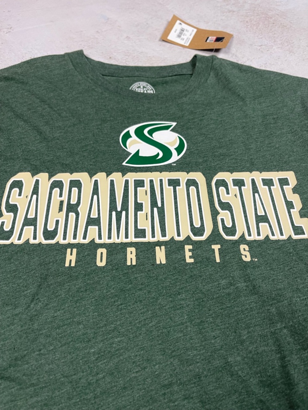 Rivalry Threads Green Logo Tee with Cream & White Accents
